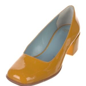 Frances Valentine Patent Leather Pumps - Mustard (Yellow)